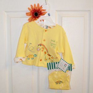 BEYOND BASICS KIDS 6/9M Yellow Top & Hat NWT